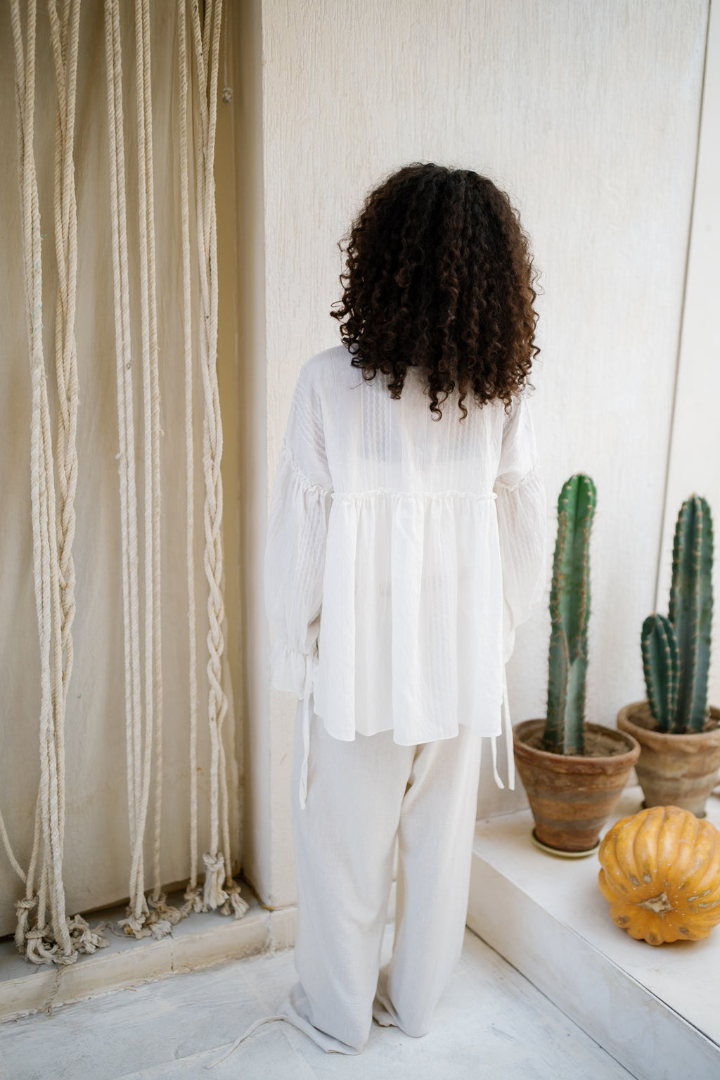 Sea Ruffle Blouse - White