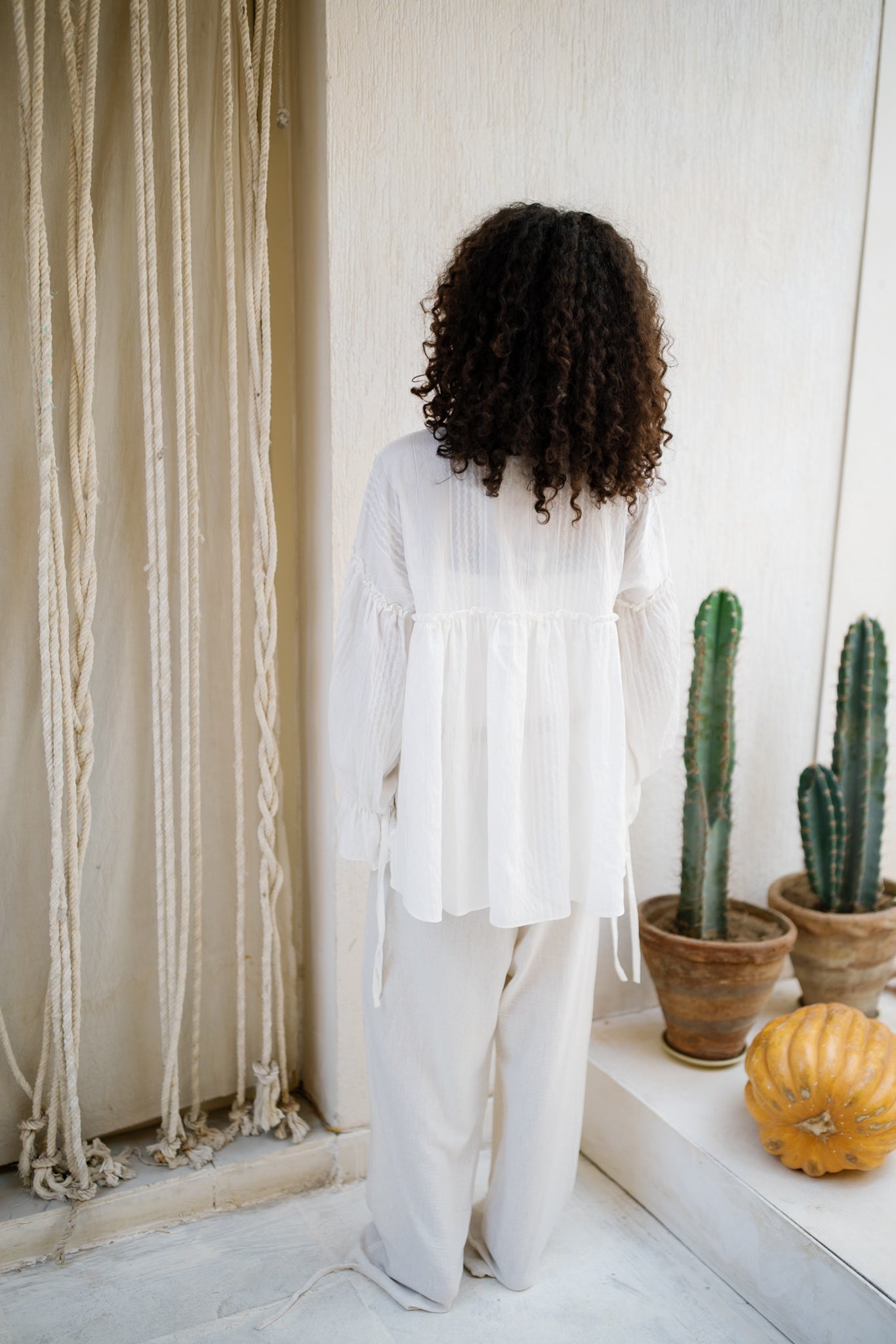 Sea Ruffle Blouse - White