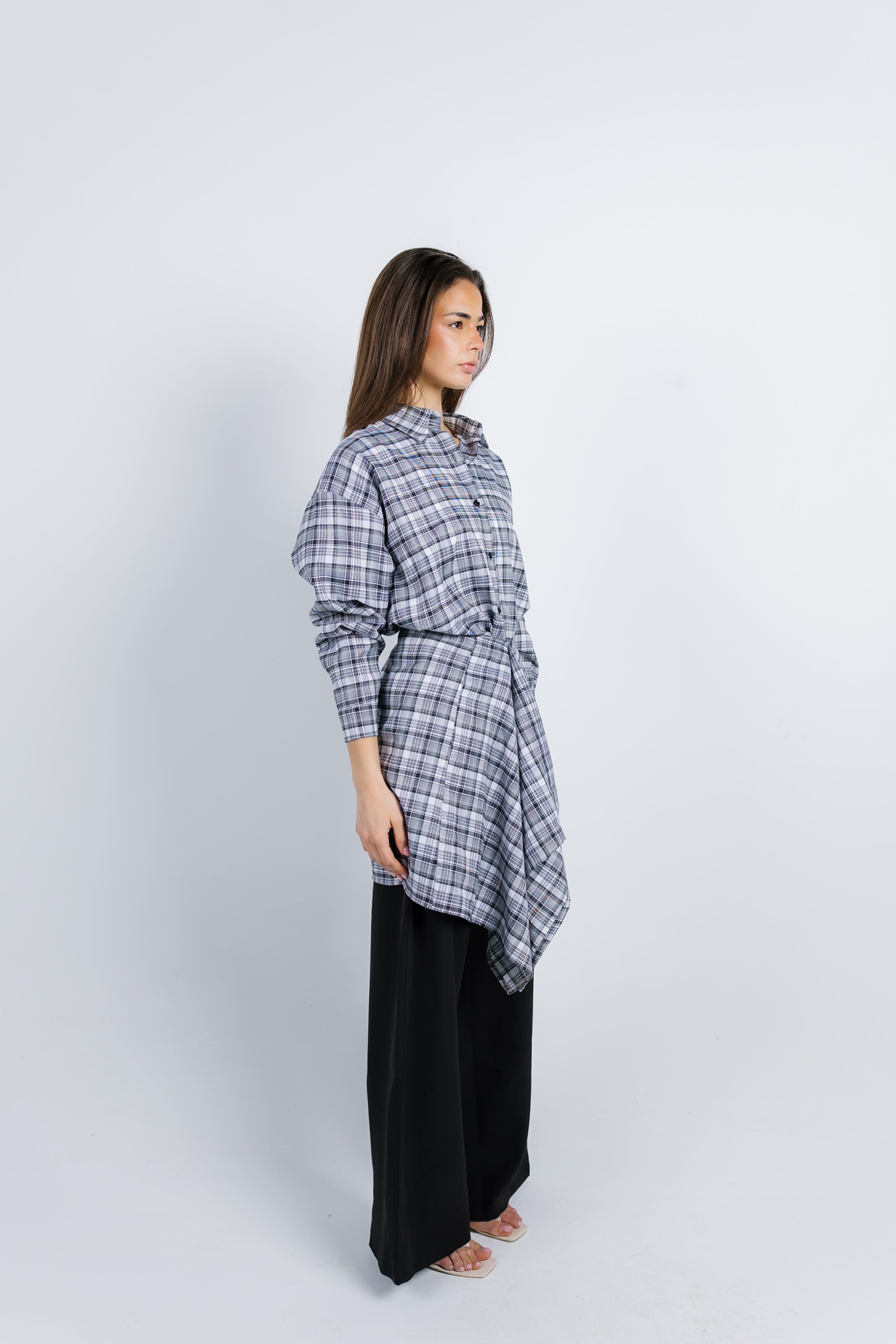 The Checkered Top - Black