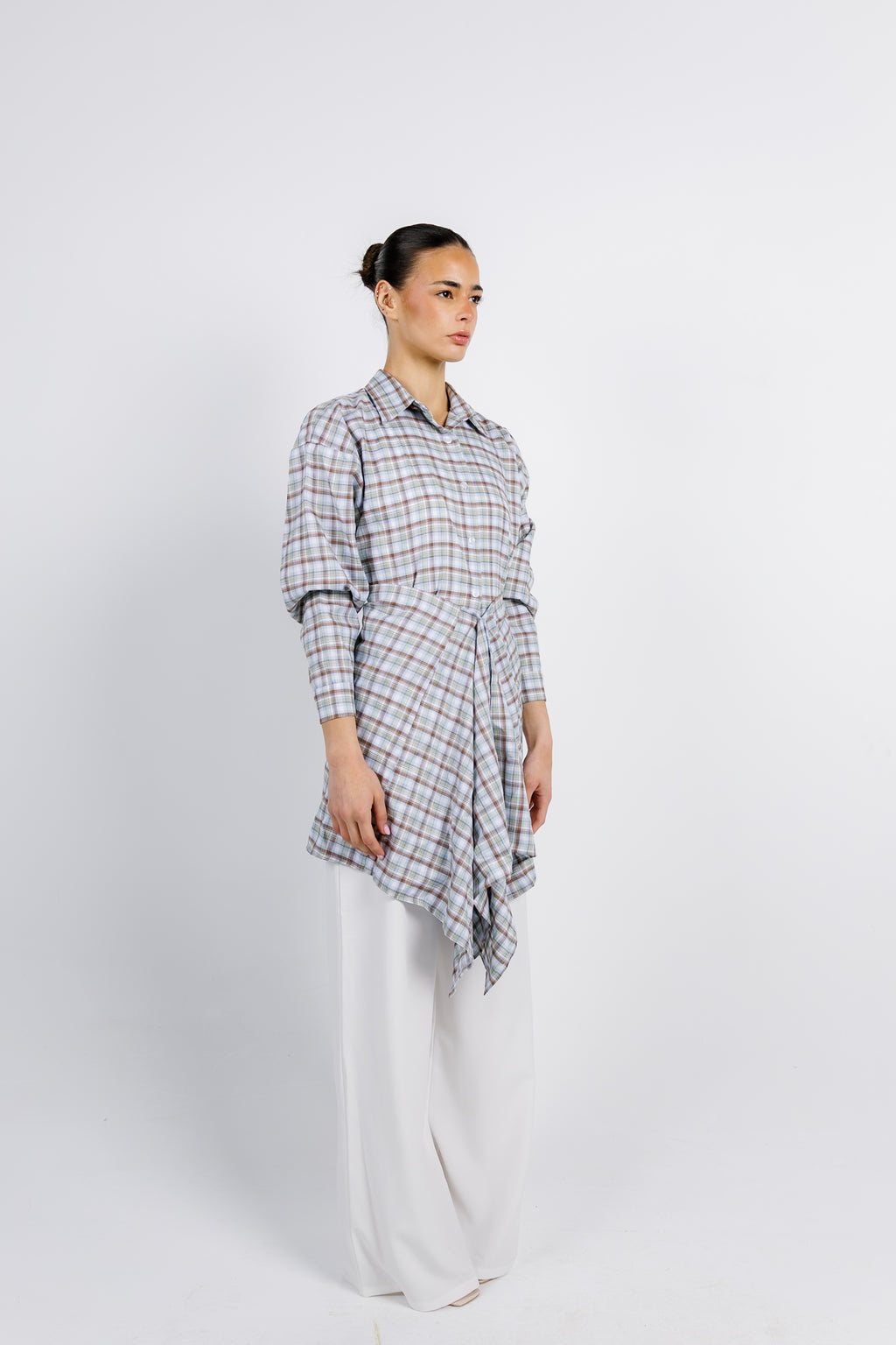 The Checkered Top - Brown