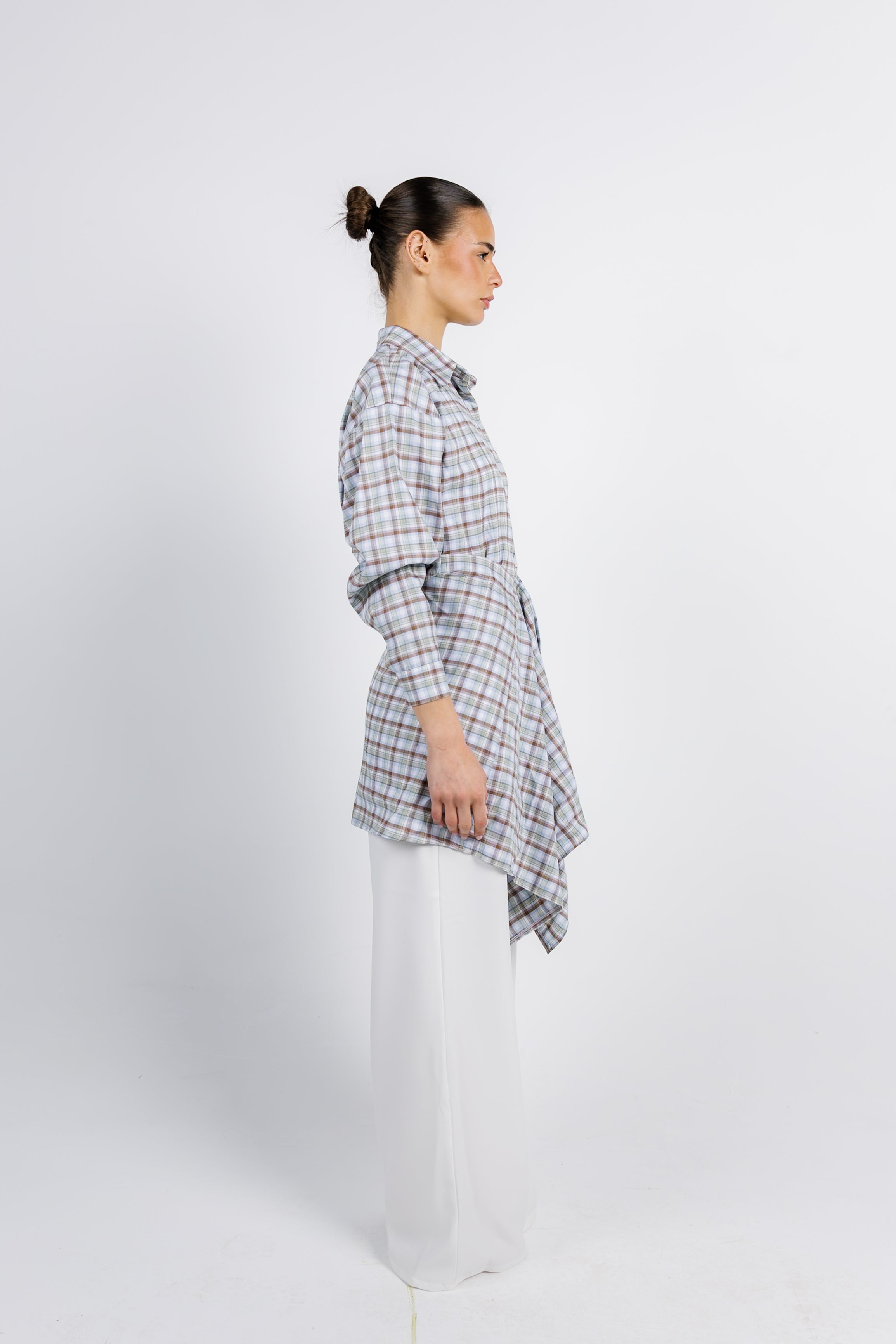 The Checkered Top - Brown