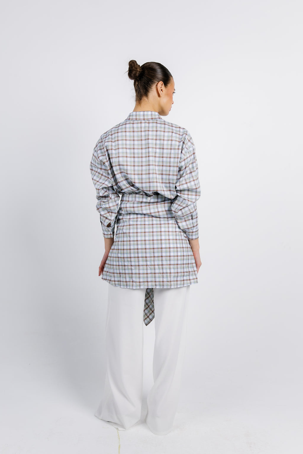 The Checkered Top - Brown