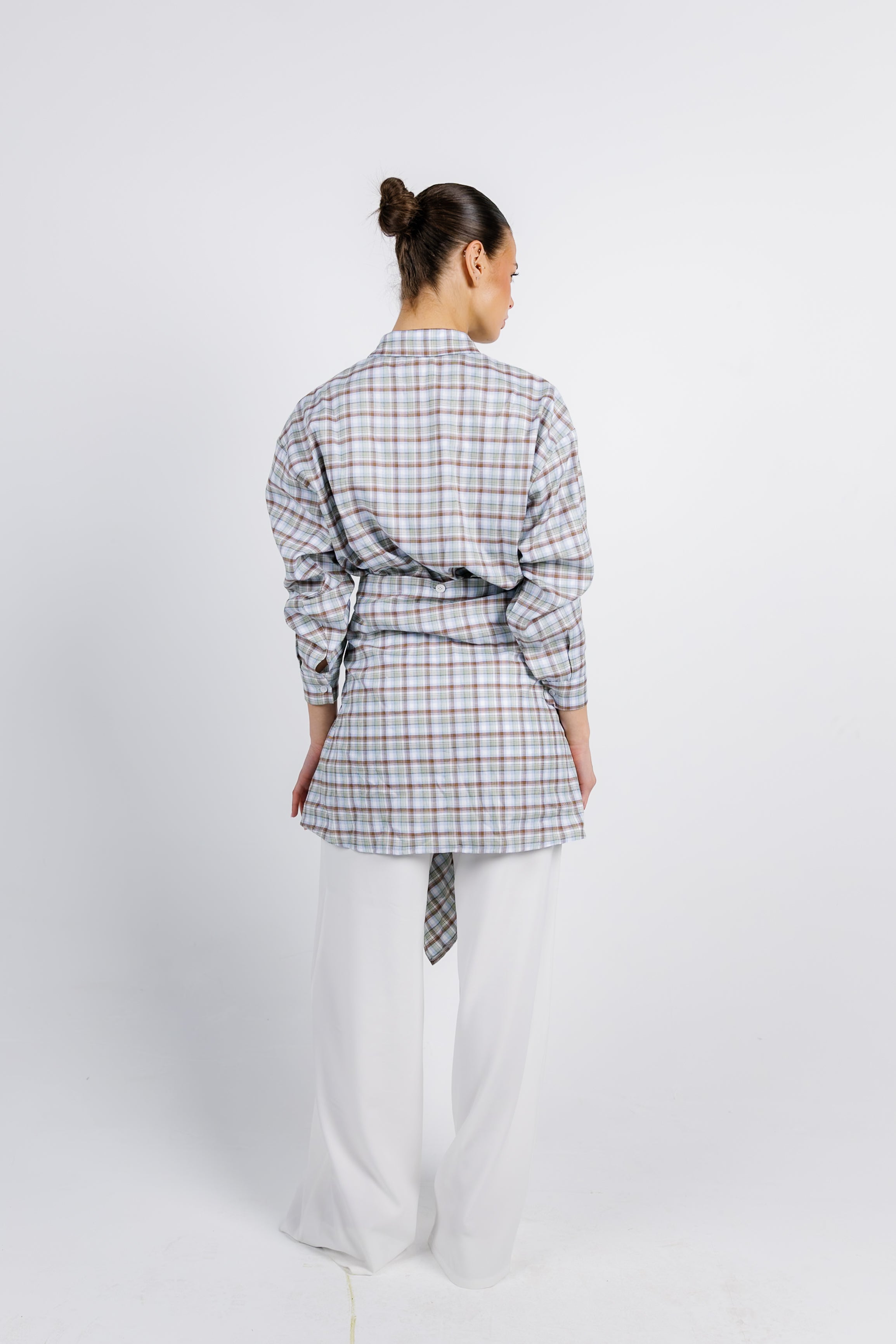 The Checkered Top - Brown