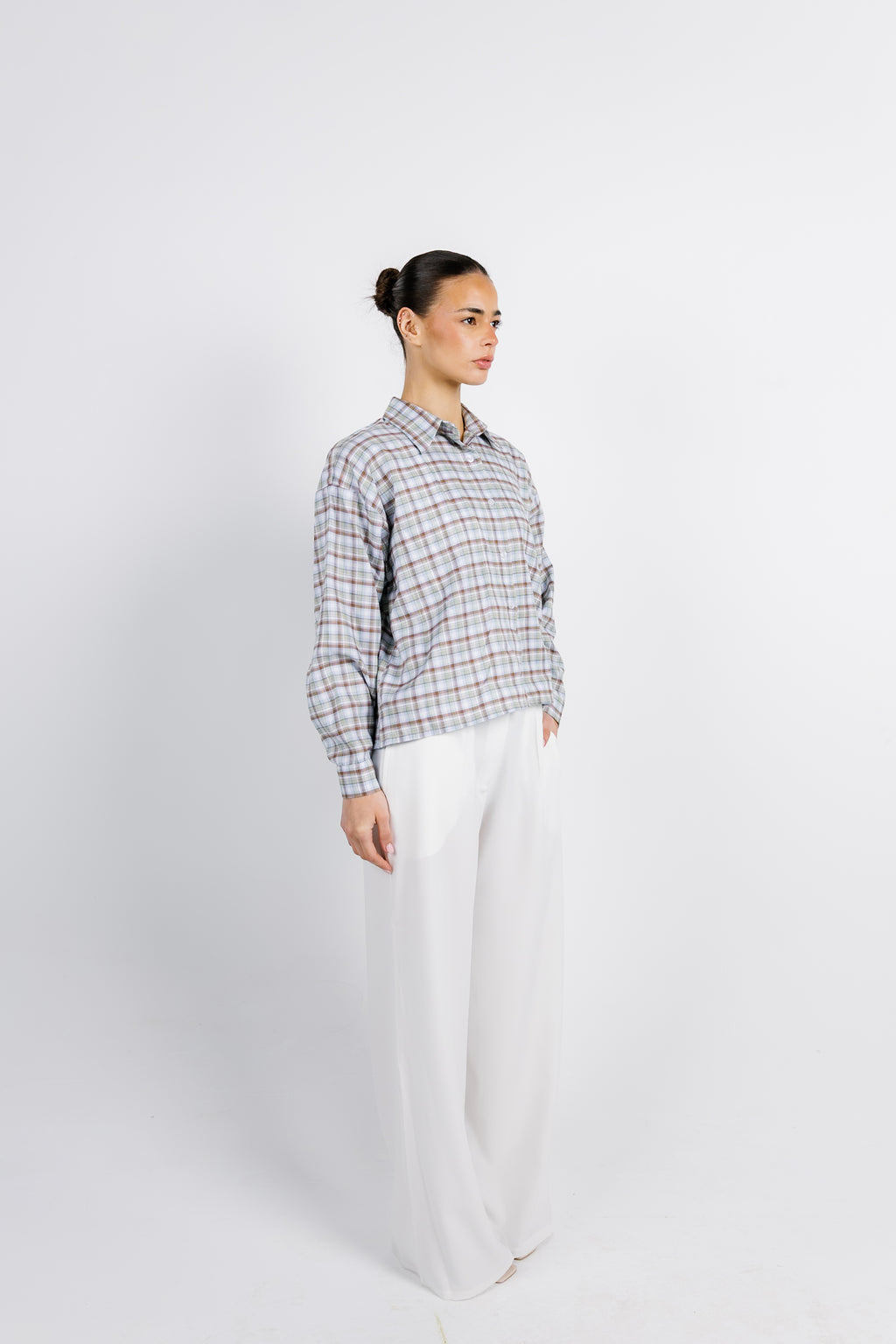 The Checkered Top - Brown