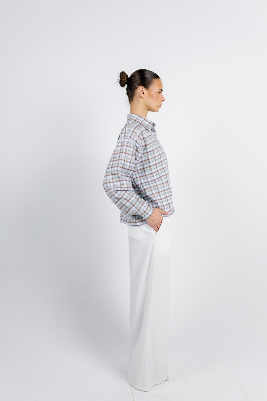 The Checkered Top - Brown