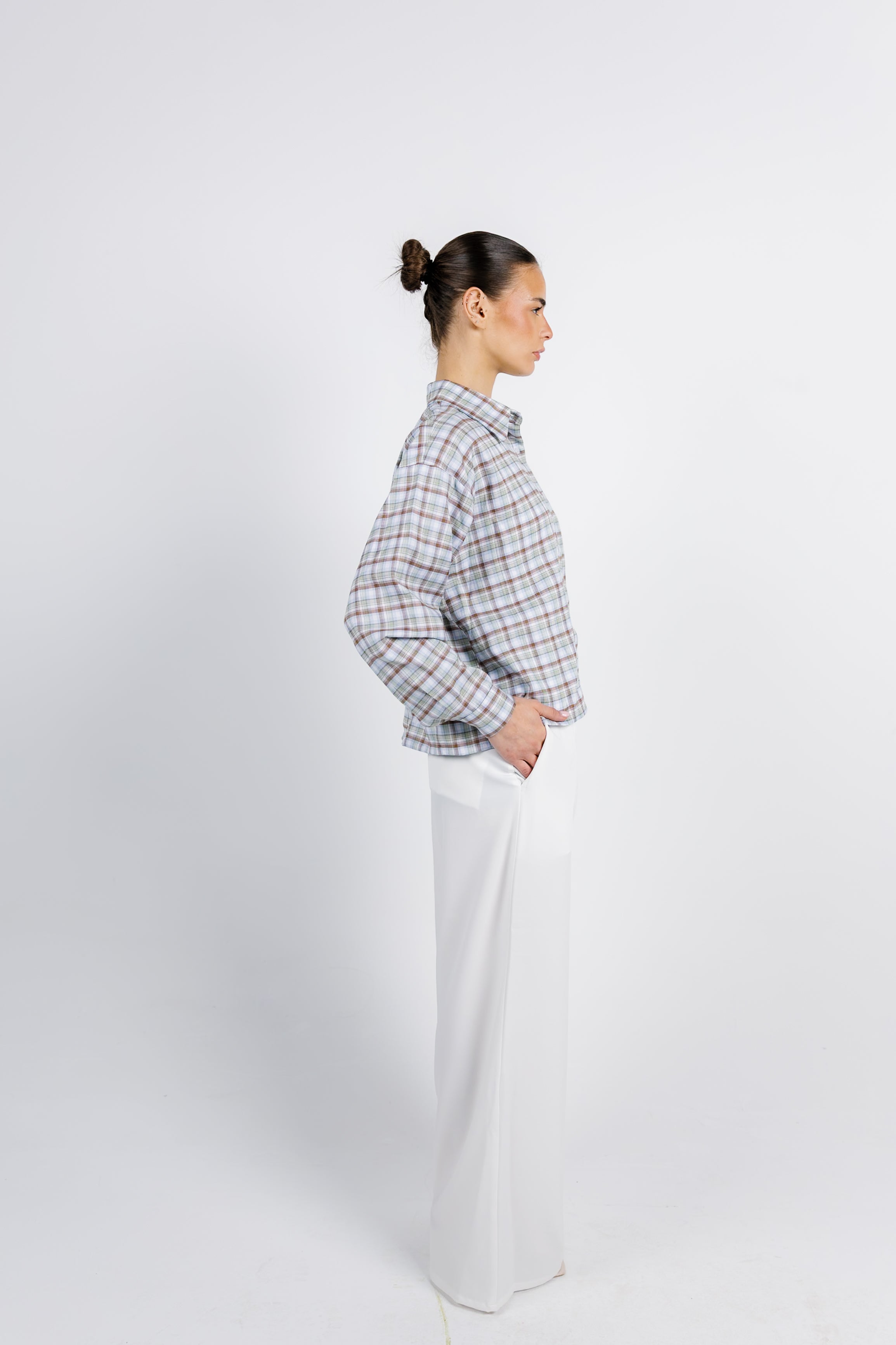 The Checkered Top - Brown