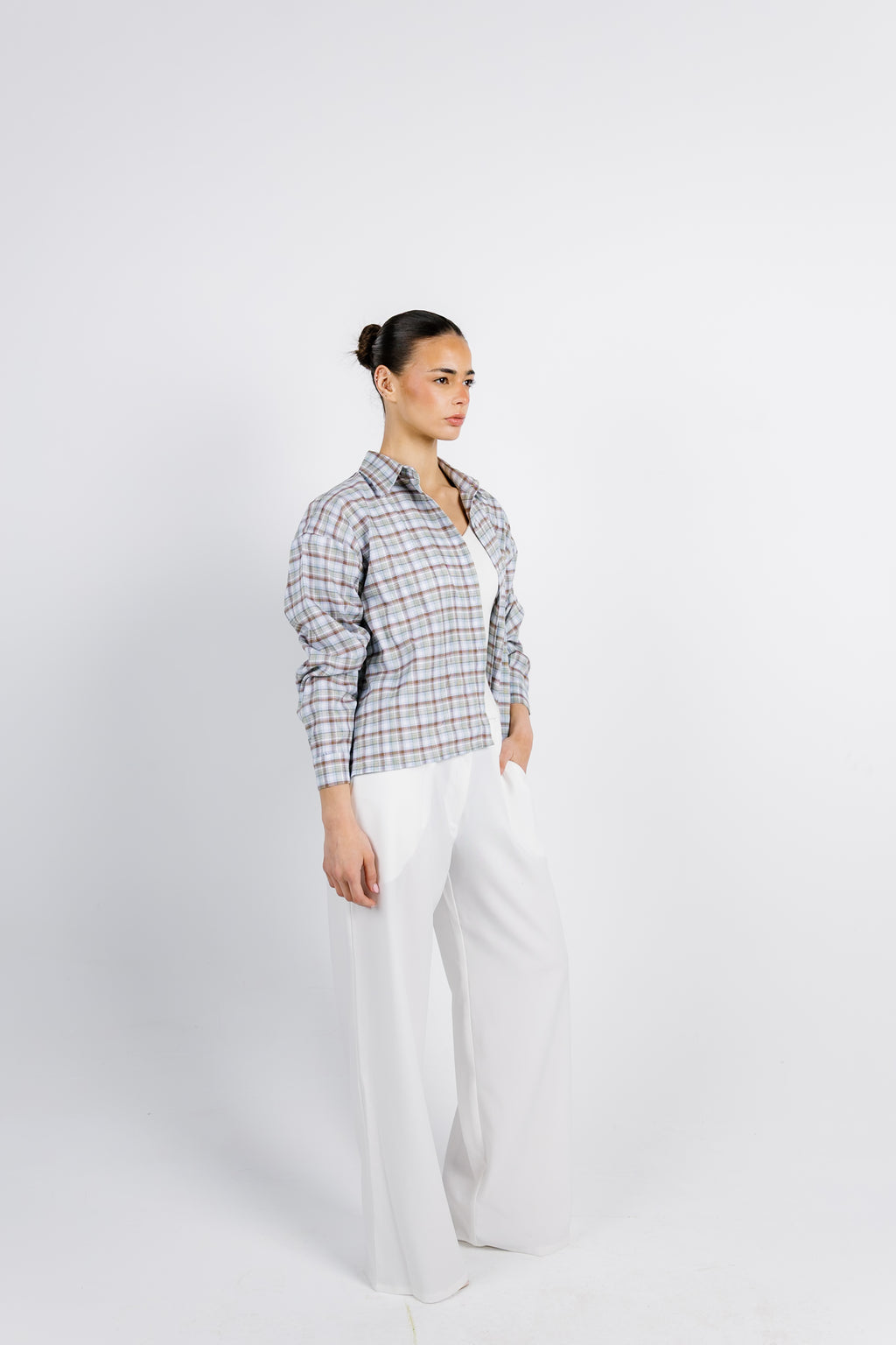 The Checkered Top - Brown
