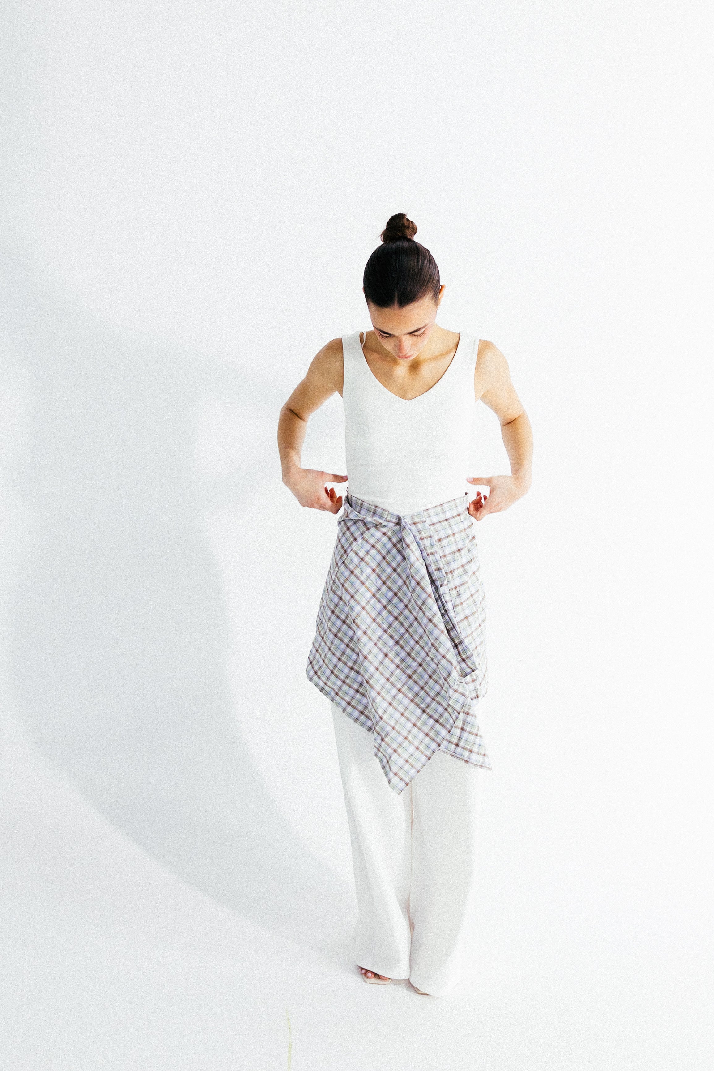 The Checkered Top - Brown