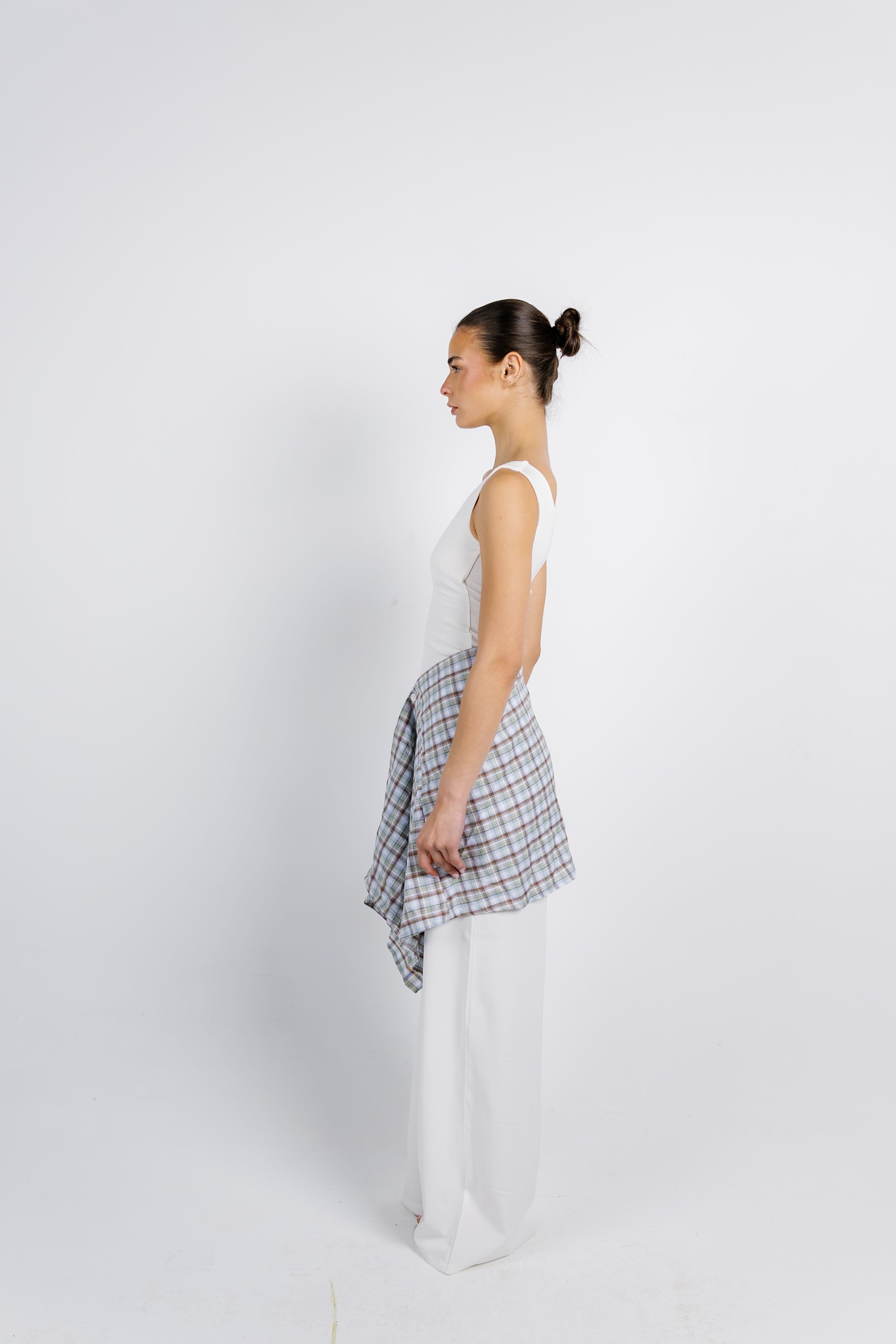 The Checkered Top - Brown