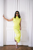 Pleated Top - Apple Green