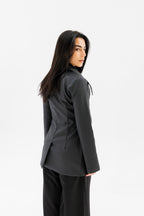 Fitted Leather Jacket - Black