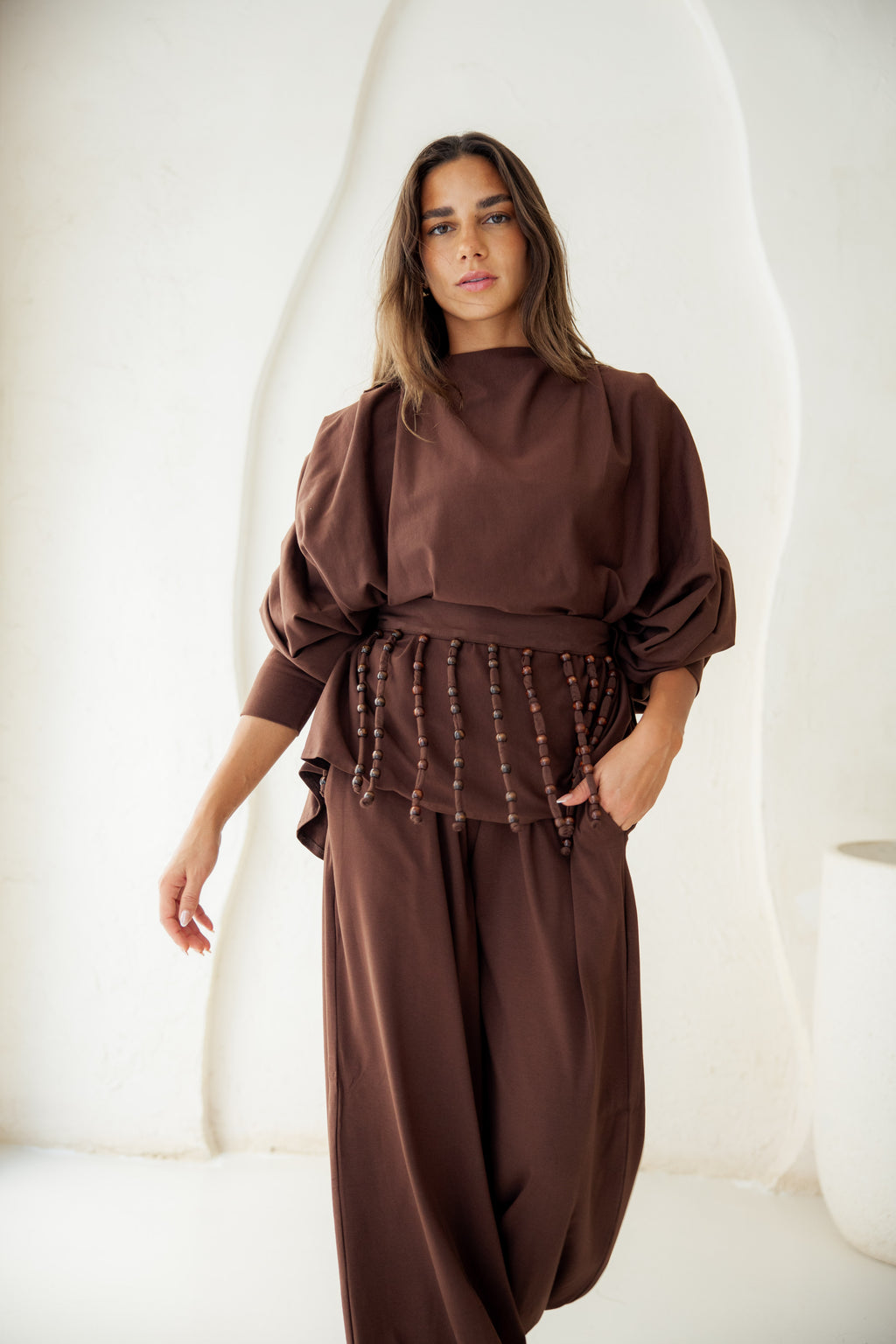 Diva Pants Set -Brown