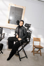 Oversized Leather Jacket - Black