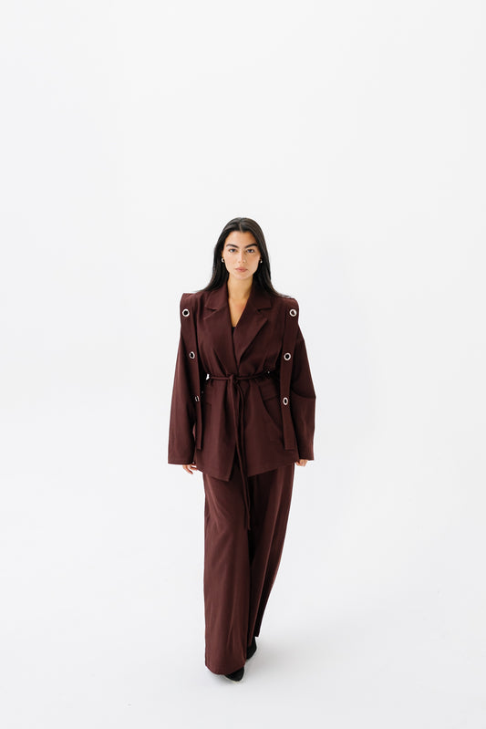 The Studded Affair Set - Burgundy