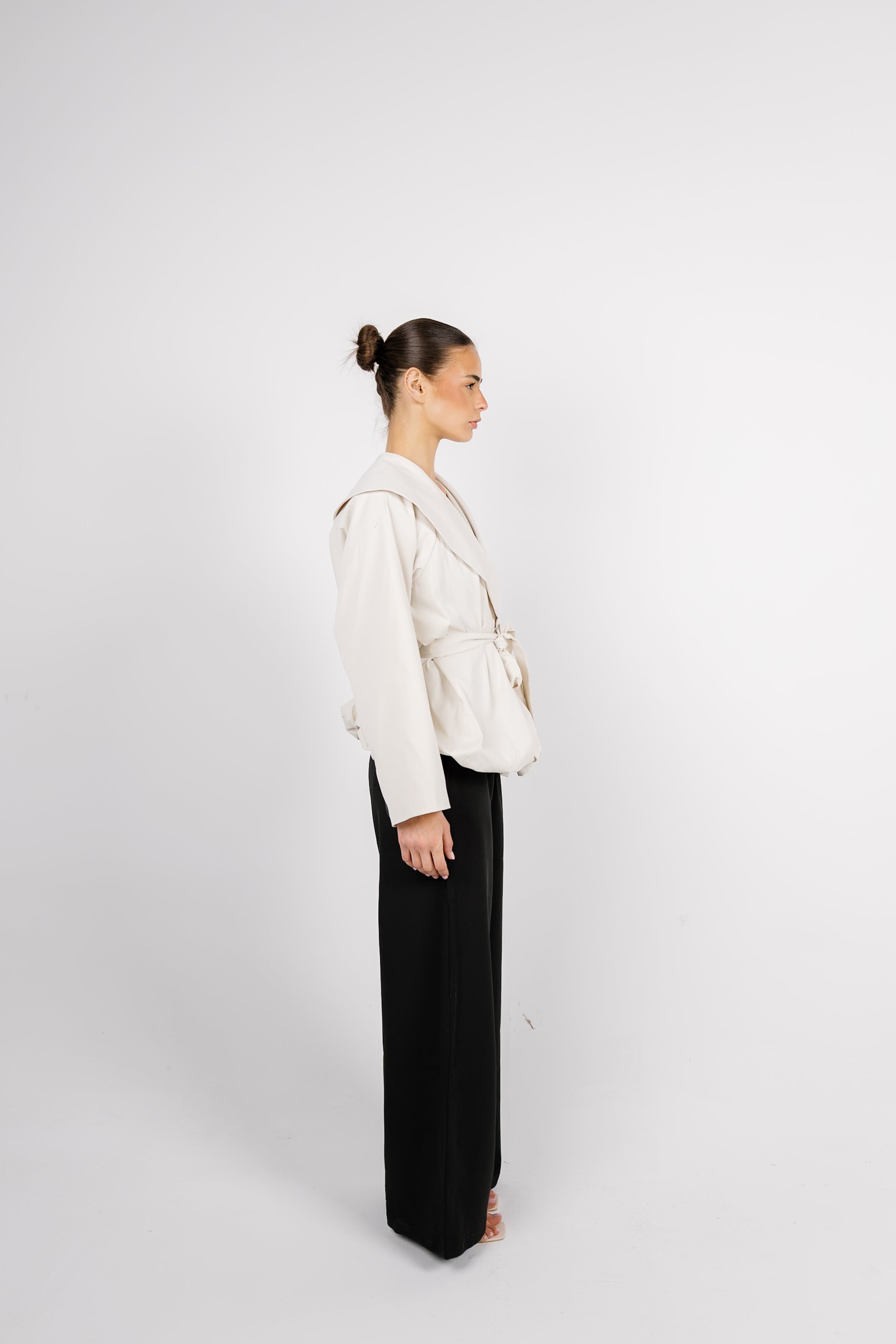 Offset Balloon Jacket - Cream