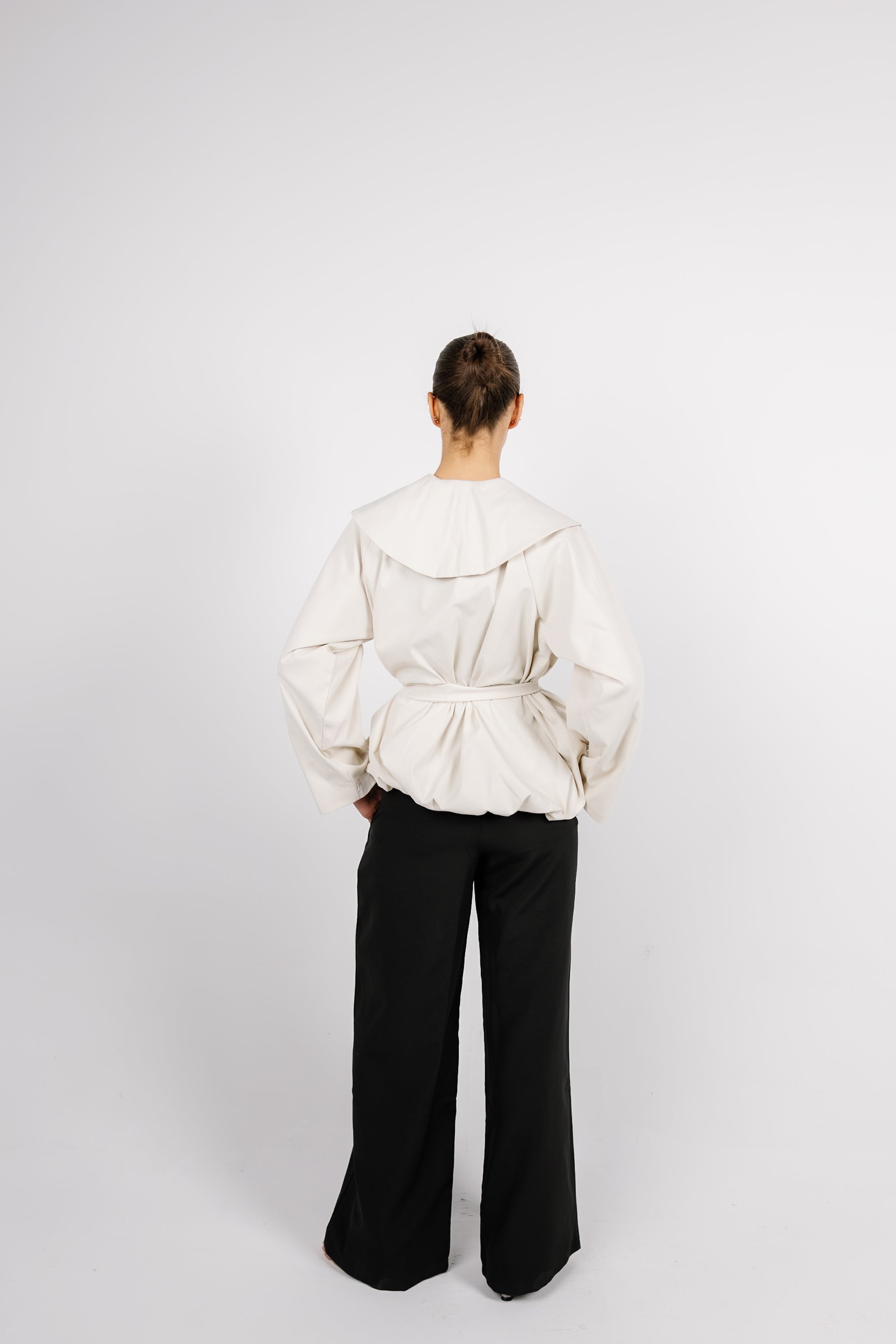 Offset Balloon Jacket - Cream