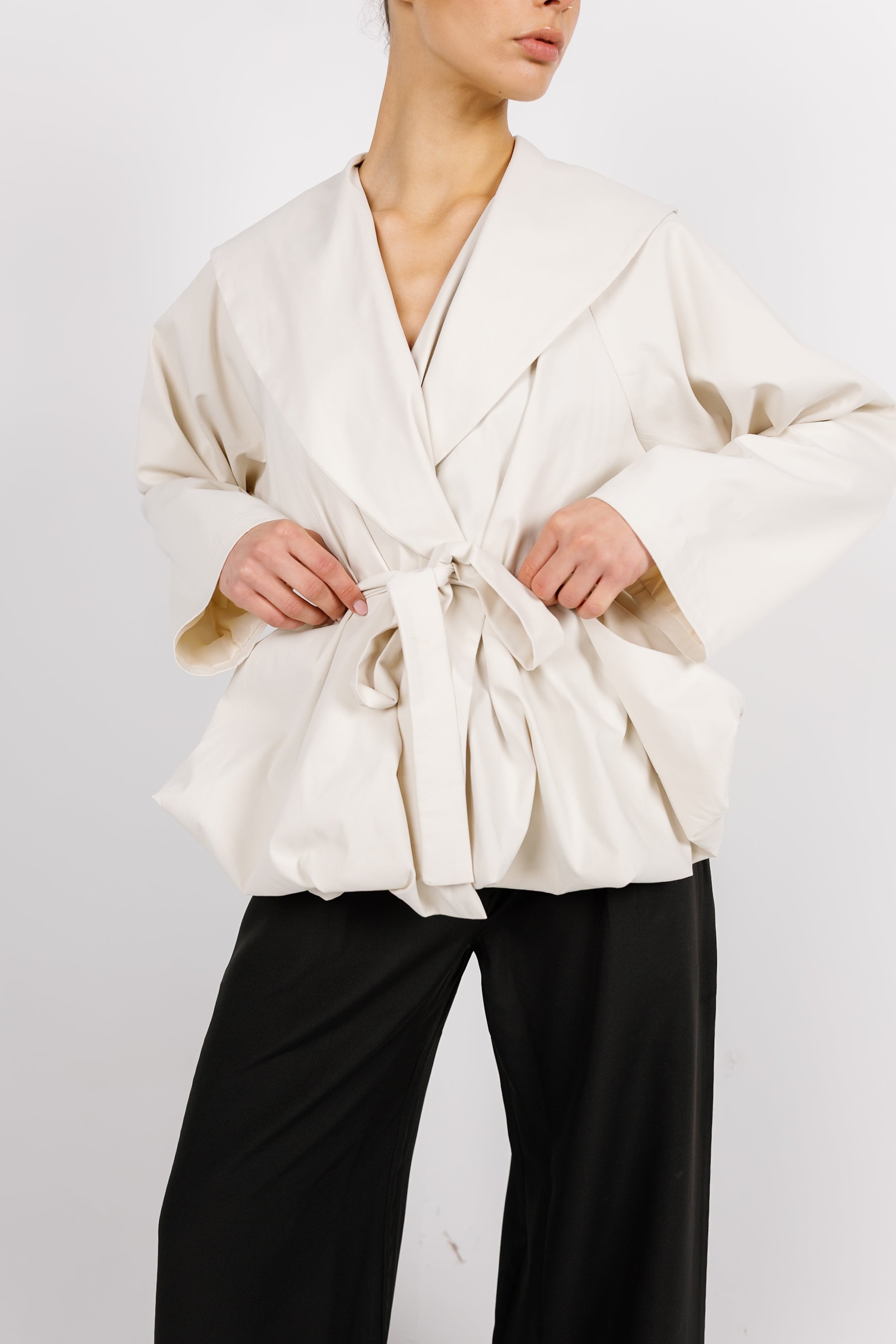 Offset Balloon Jacket - Cream