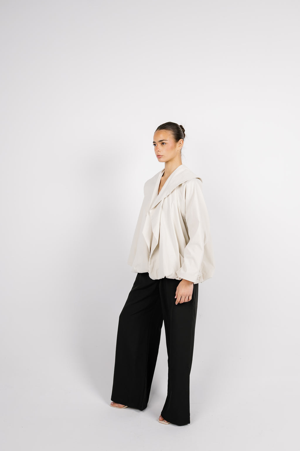 Offset Balloon Jacket - Cream