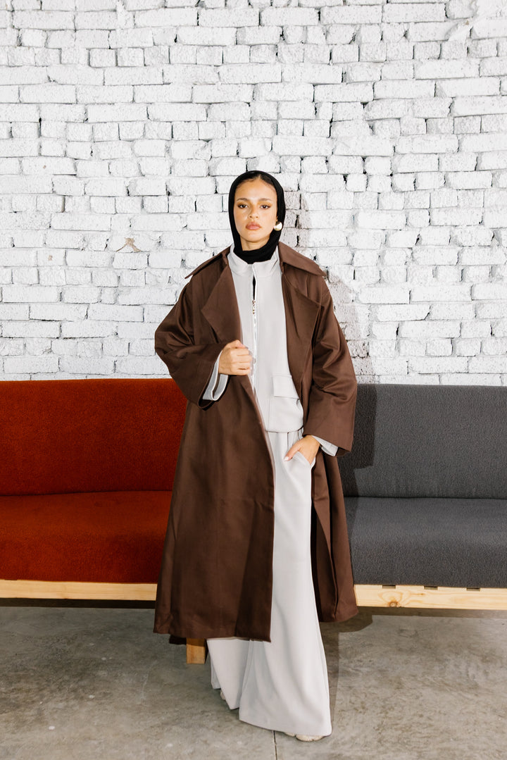 Flowing Trench Coat - Brown