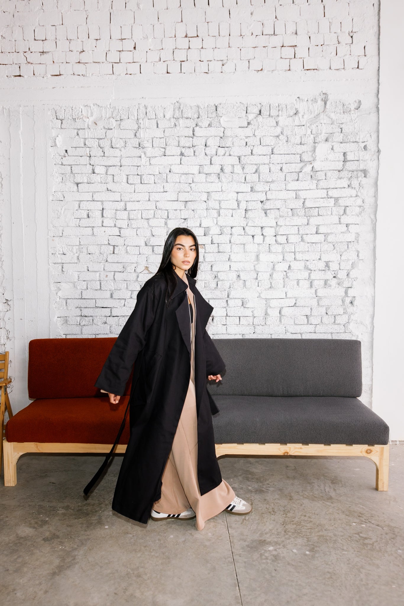 Flowing Trench Coat - Black