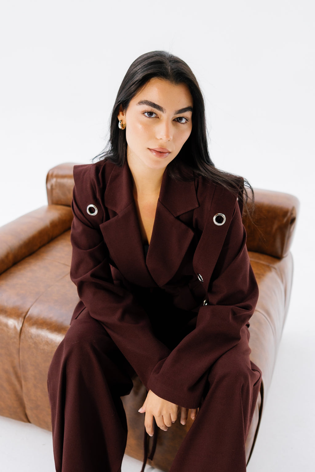 The Studded Affair Set - Burgundy