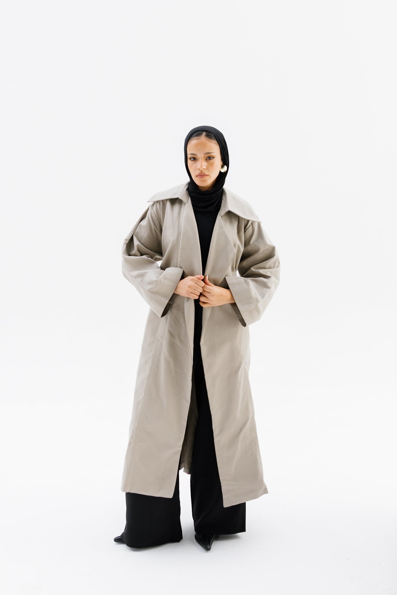 Flowing Trench Coat - Greige