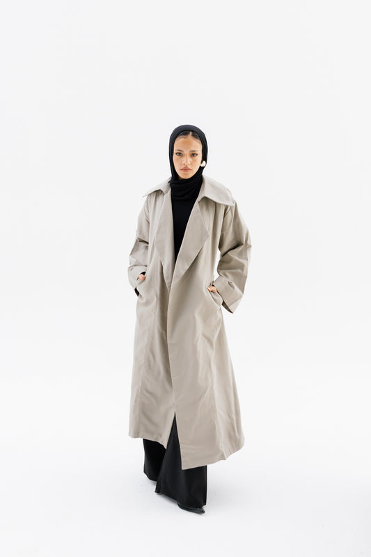 Flowing Trench Coat - Greige