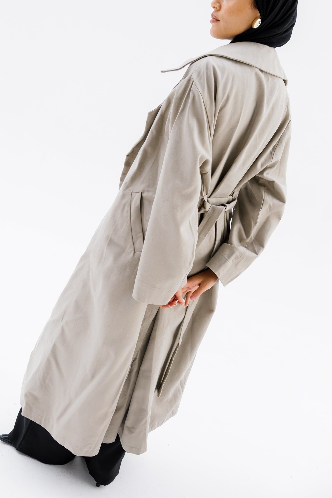 Flowing Trench Coat - Greige